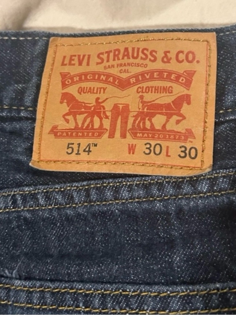 Levi's  Jeans - Dark Blue Denim with Tan Patch